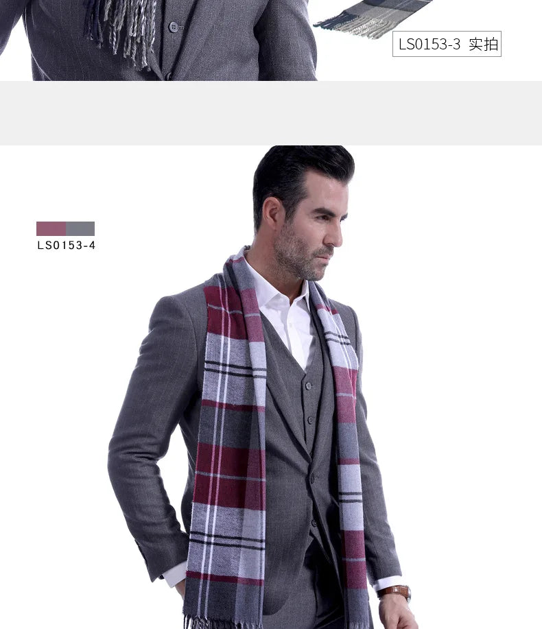Classic Faux Cashmere Men's Winter Scarf