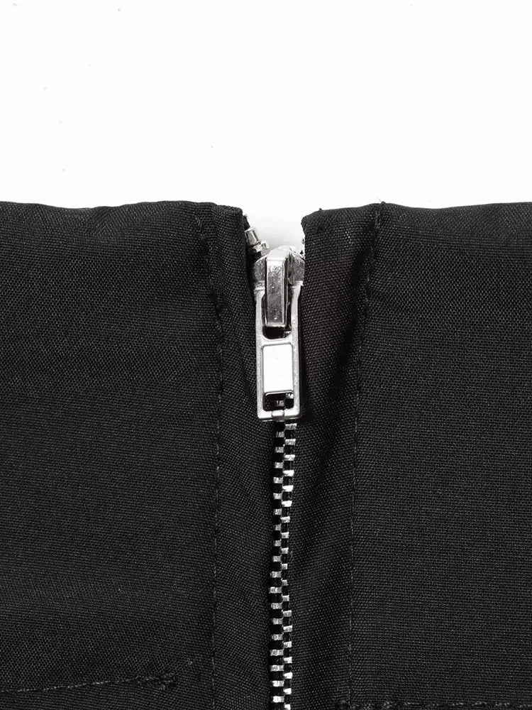 Zippered Midi Mini Skirt