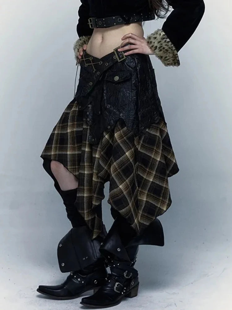 Midi Retro Gothic Punk Skirt