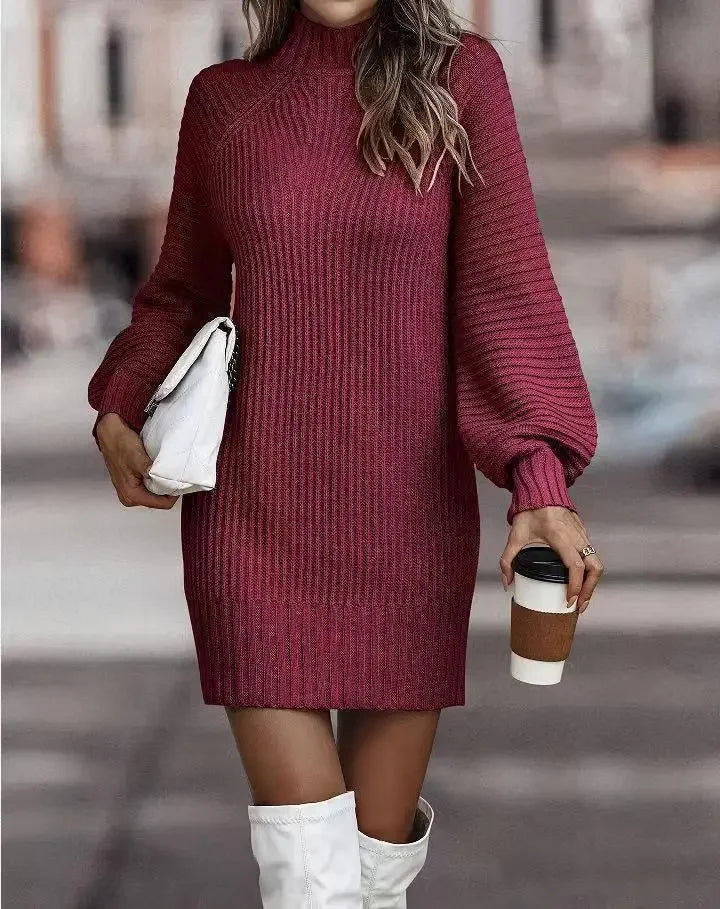 Women's Knitted Pullover Sweater Dress