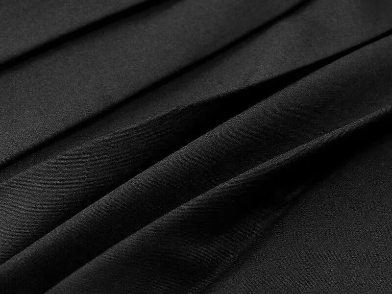 Long Gray Retro Slim A-Line Casual Pleated Skirt