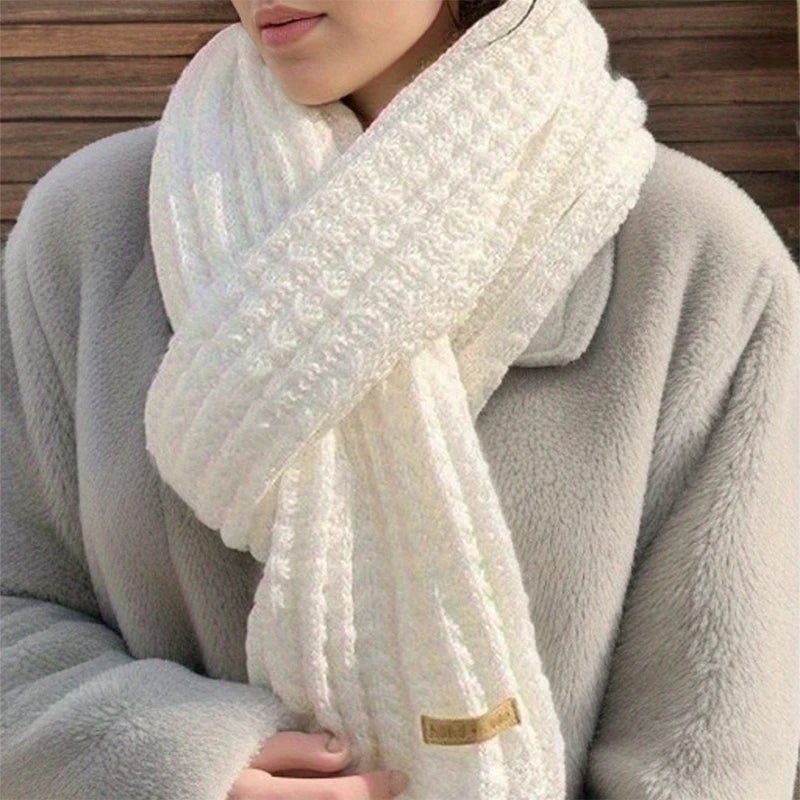 Thick Long Cashmere Knit Scarf