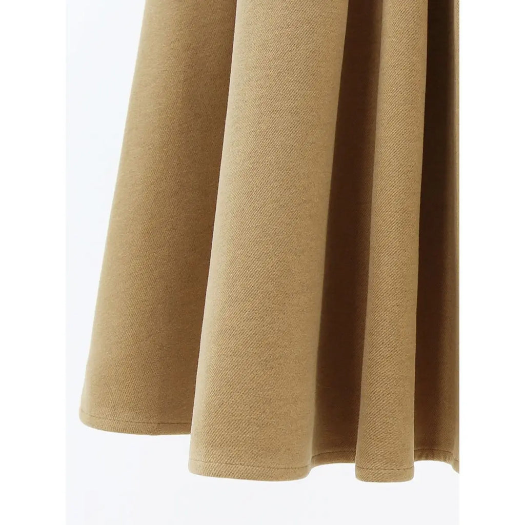 Woolen Pleated High-Waist Skirt