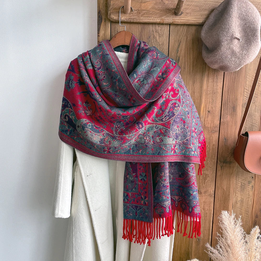 Paisley Fringed Shawl/Scarf