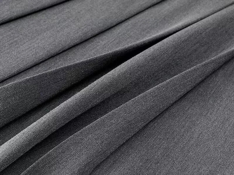 Long Gray Retro Slim A-Line Casual Pleated Skirt