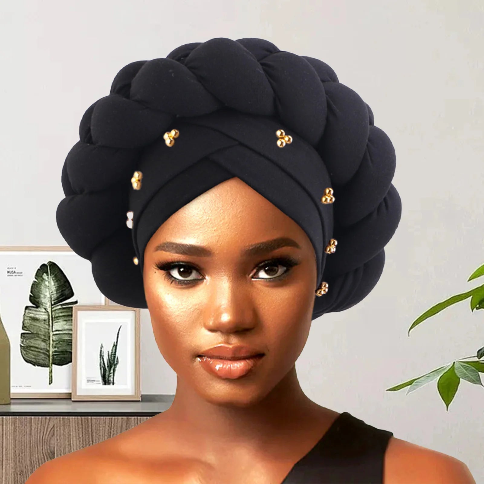 Soft Pre-Tied Twisted Solid Color Head Wrap