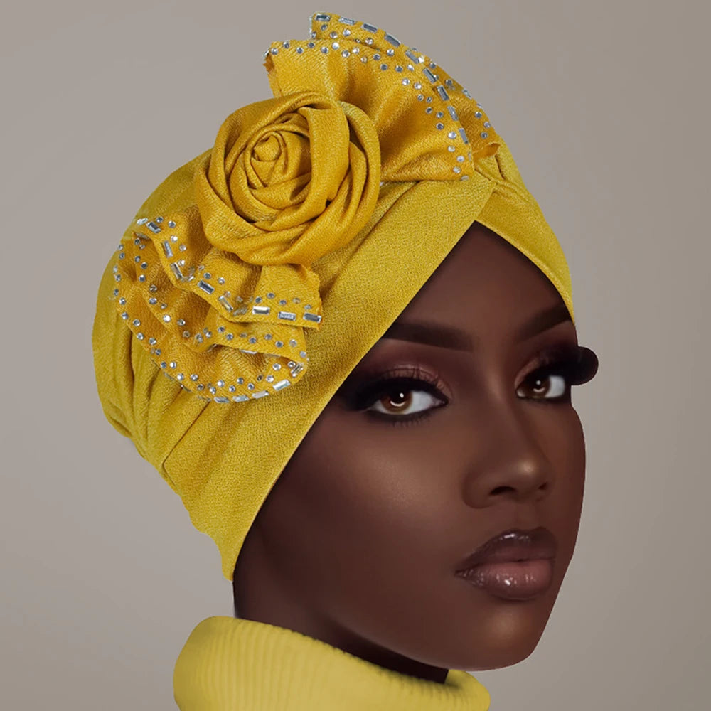 Flower Diamonds Fashion Bonnet Hat